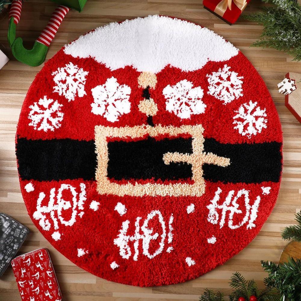 Absorbent Bathroom Mat Santa Claus Design Doormat Multi-functional Anti-slip Pad  Door Entrance