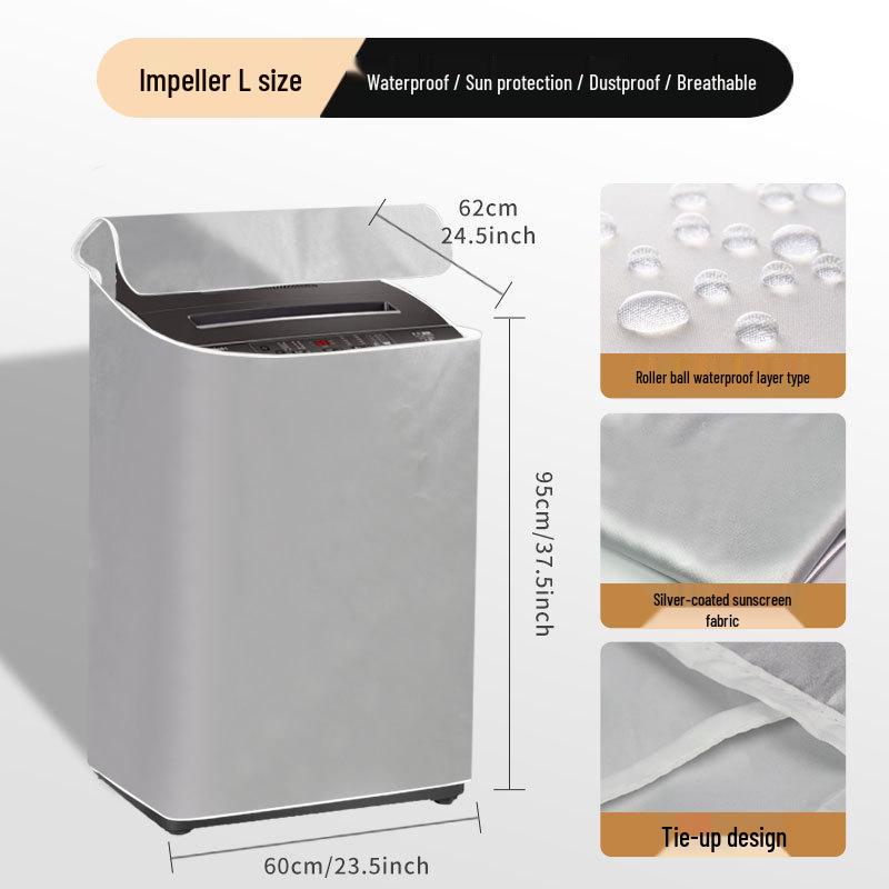 Waterproof Sunscreen Cover for Top Load Drum Washing Machines