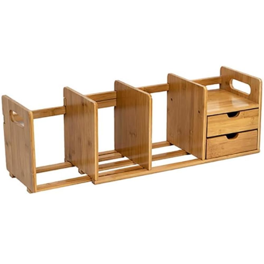 Bamboo Wood Desktop Desktop Expandable Book Desk Desk Desktop Desk Shelf with Small Office Book Storage Desk Book Stand [SYZHXHKL] Bookshelf, Rack,