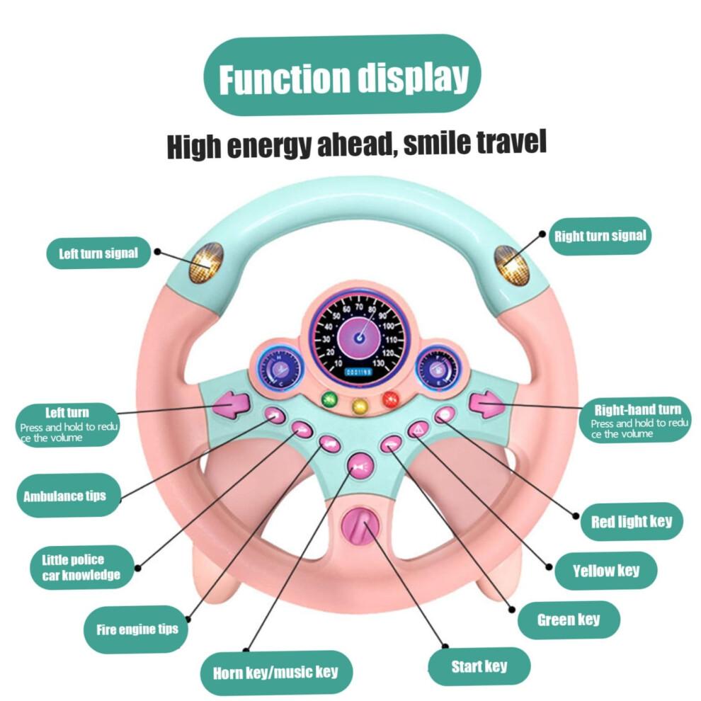 Spielzeug für Kinder - 9-Zoll-Volante Giocattolo mit Musik - Interaktives Lenkradspielzeug für Kinder