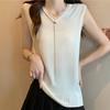 Tank Tops Women 2025 Summer Sleeveless V-Neck White Black Slim Knitted Tank Tops Camis Women Tops JJ212