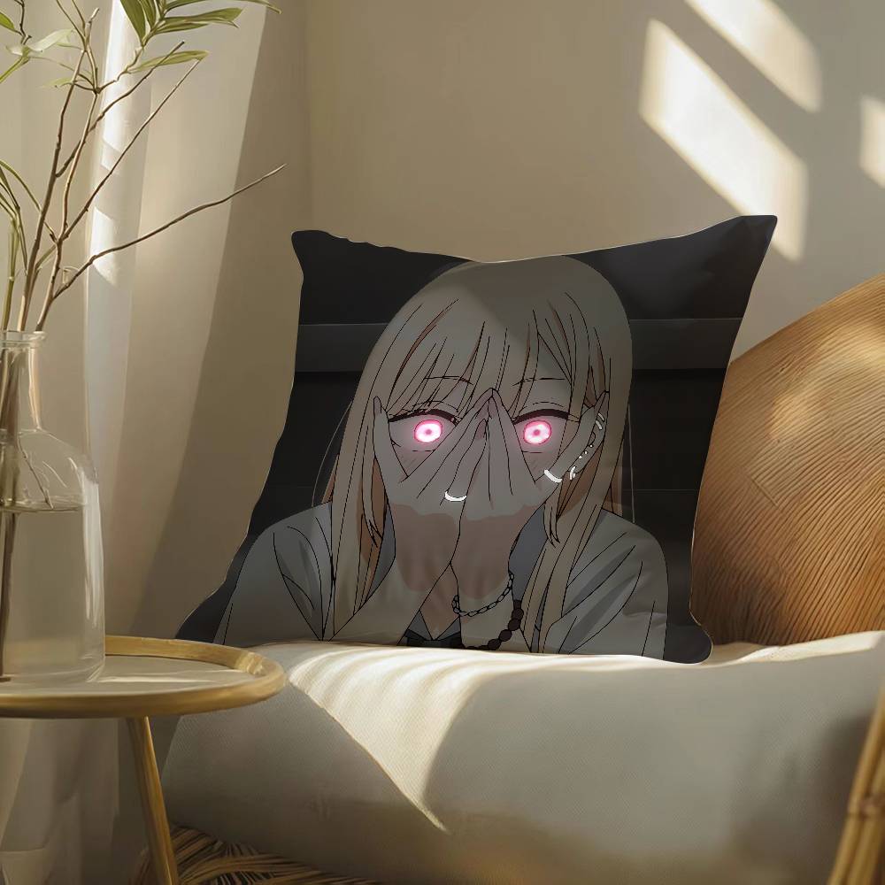 My Dress-Up Darling Marin Kitagawa Pillow Case Silky Elegant Comfort Sofa Bed  Invisible Zipper Beach Pillowcase