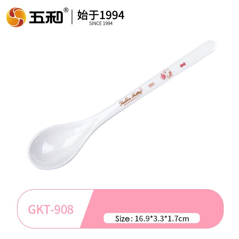 

Для детской посуды Hello Kitty, термозащитные тарелки с отделениями, ложки, мультяшная кружка, пиалы для риса, розовая, милая, детская посуда для еды