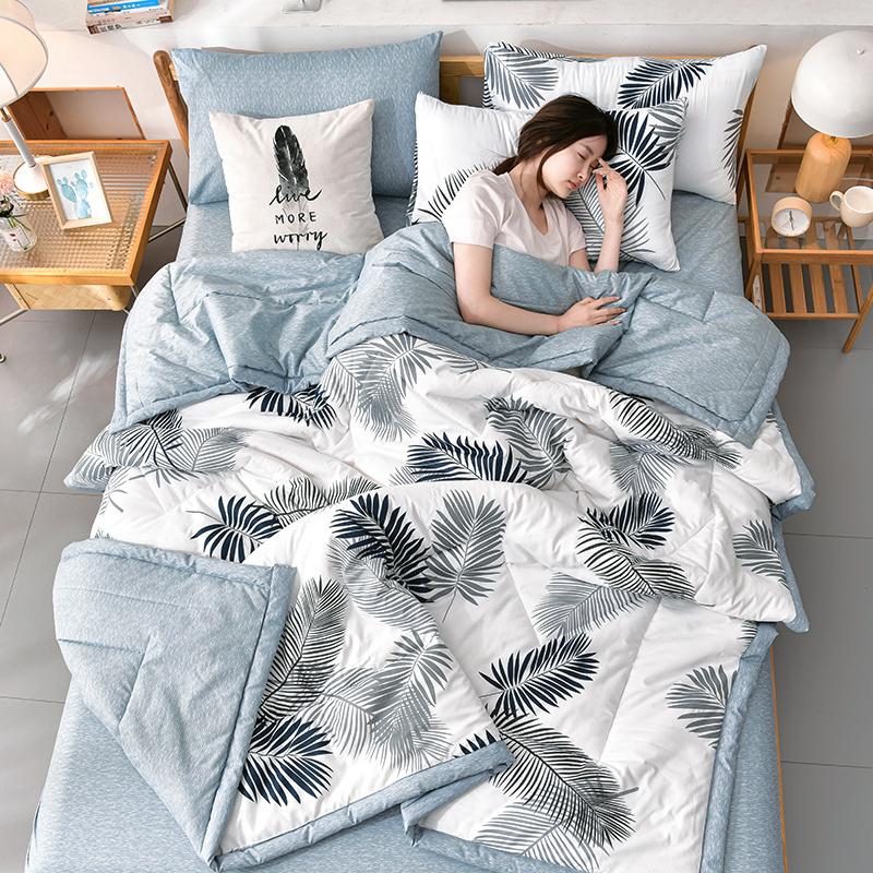 Soft Skin-Friendly Summer Quilt Set Or 1 Pcs Quilt Comfortable Breathable Summer Blanket Lightweight Durble Air Condition Duvet