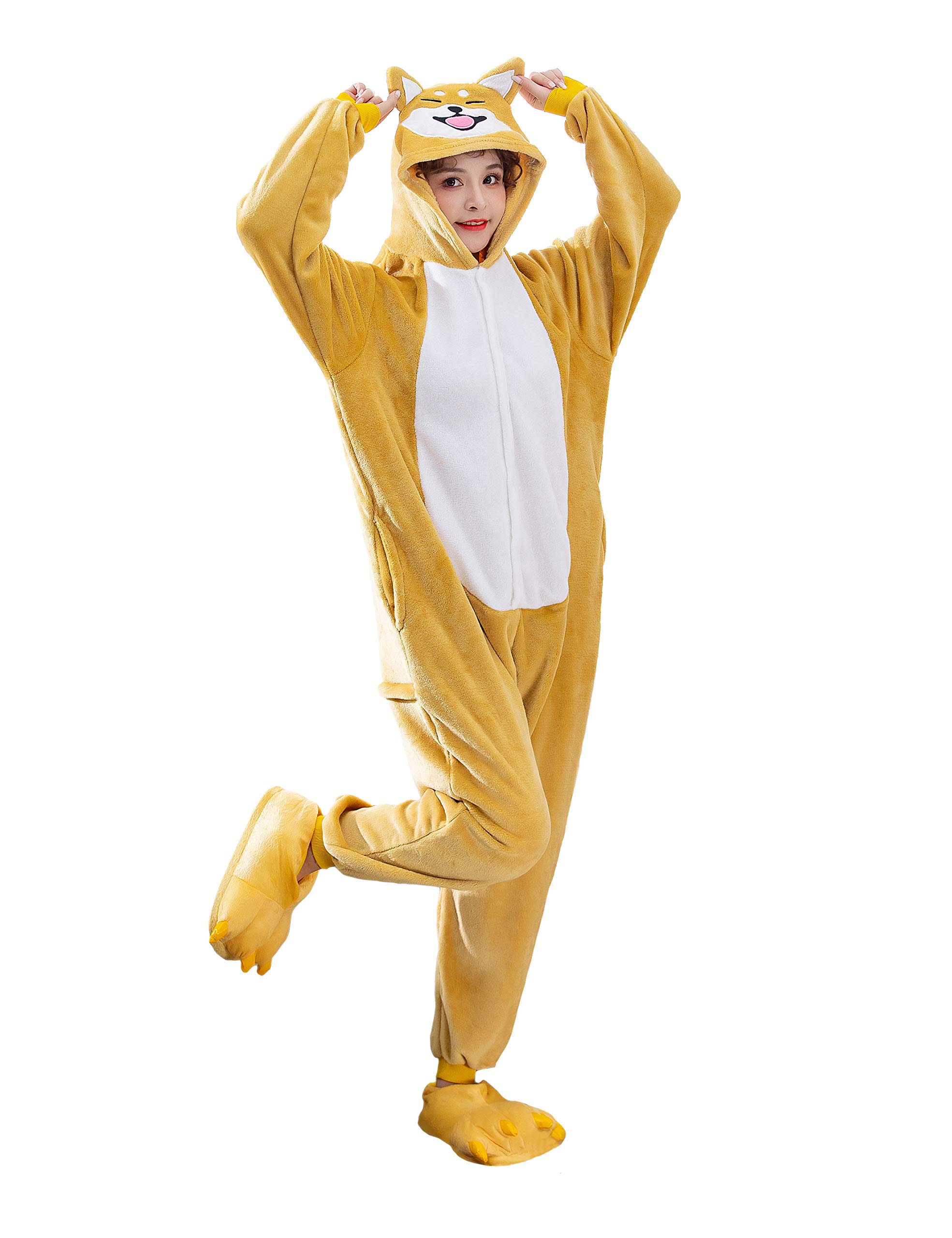 

Сиба-ину кигуруми взрослая пижама комнатная одежда животное косплей костюм на Хэллоуин Рождество унисекс [dorawithme] (L)