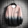 Men's Gradient Color Casual Round Neck Sweatshirt - Trendy Korean Style, Loose Fit for Spring and Autumn