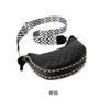 IELGY Ladies Wide Shoulder Strap Messenger Bag Diamond Embroidered Chain Shoulder Dumpling Bag