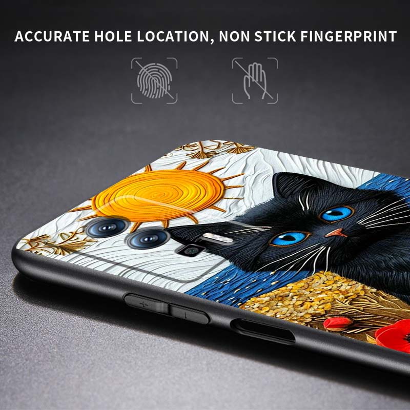 Cartoon Cat Cute For Xiaomi Redmi 12 13C 12C 13 10C 9T A2 9A 9C 7A Note 10S 8T 10 9 8 Pro 4G 5G Black Phone Case