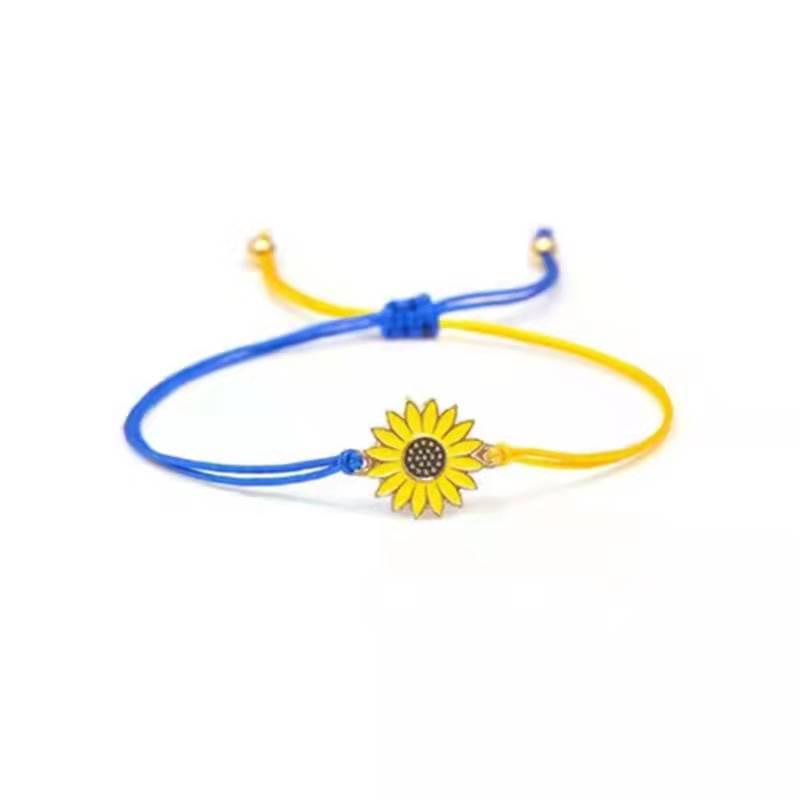 Hand-Woven Creative Beads Bracelet – Blue & Yellow Ukrainian Design