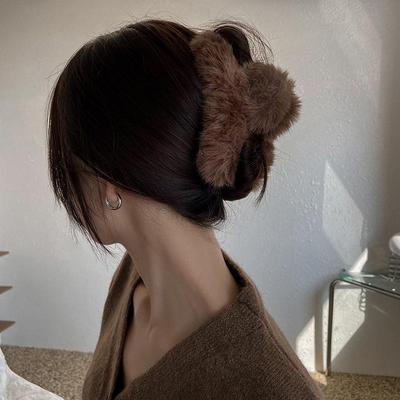 2021 Große Plüsch Haarspange für Herbst und Winter