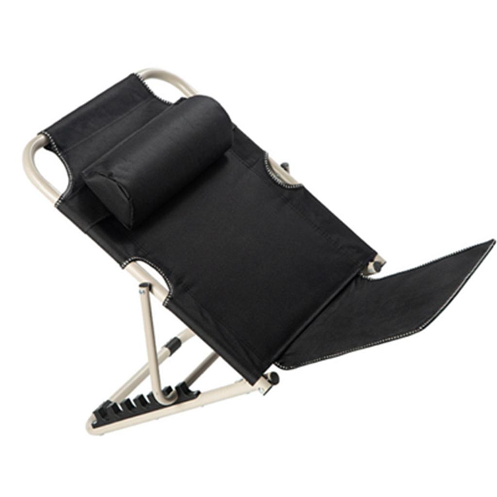 Regulowane wielokątne oparcie łóżka Stabilne podparcie Składane krzesło łóżkowe z poduszką dla osób starszych i niepełnosprawnych Czarne