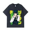 275 GSM Washed T-shirts 100% Cotton Chainsaw Man V59 Asa Print Unisex Heavy Cotton T Shirt