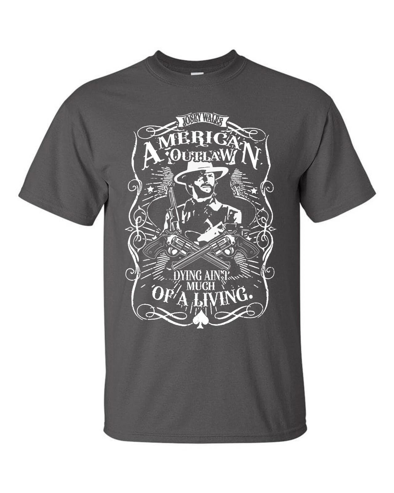 ZX Summer Hot Selling Clint Eastwood Tshirt The Outlaw Josey Wales Shirt Mens Round Neck Short Sleeved Tshirt S