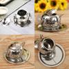 1pc Loose Leaf Tea Infuser Ball, Stainless Steel Tea Strainer Set With Chain And Drip Trays, Tea Filter For Mug, Cup And Pitcher