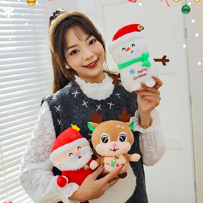 Santa Claus Christmas Plush Toy Snowman Reindeer Stuffed Doll Room Gifts Decor