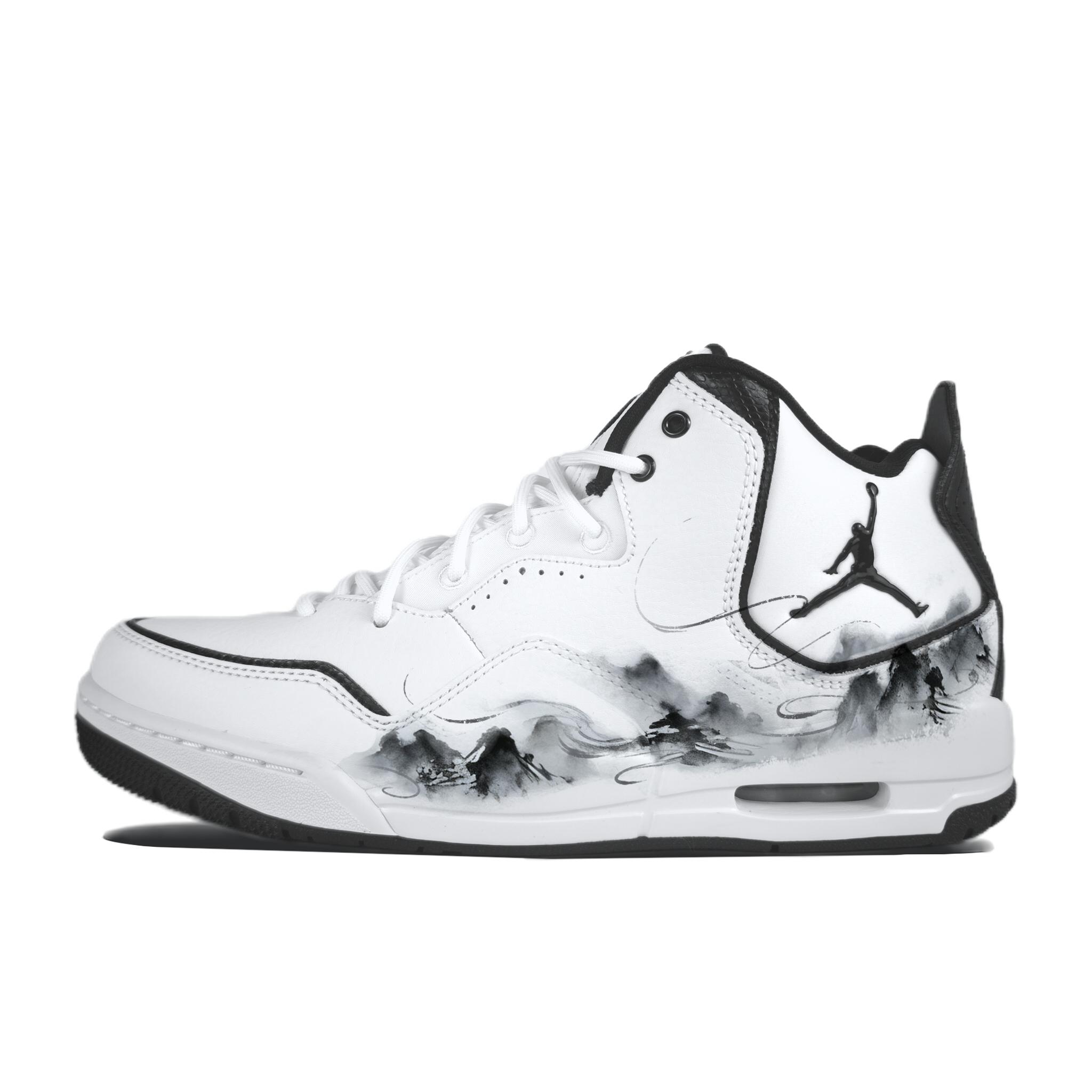 

Jordan Courtside 23 Scenic Landscape Abrasion Resistant Mid top Vintage Basketball Shoes Unisex AR1000-100(Team352-) 36