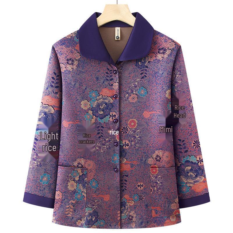 

Grandma Style Long Sleeve Lapel Shirt for Women - Spring/Autumn 5XL (up to 155 lbs)