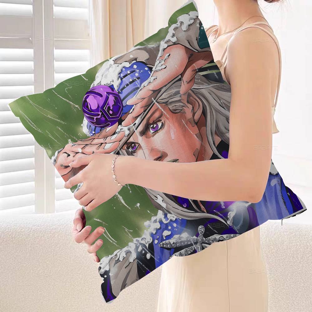 Anime JoJos Bizarre Adventure Cushion Cover Inches Farmhouse Decor Home Throw Pillow Covers for Couch Decorations