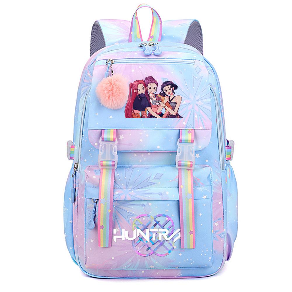 Anime K-Pop Demon Hunters Printed Large Capacity Waterproof Backpack Teenger Student Girl Boy Schoolbag Bookbag Women Large Capacity Travel Bag Gift