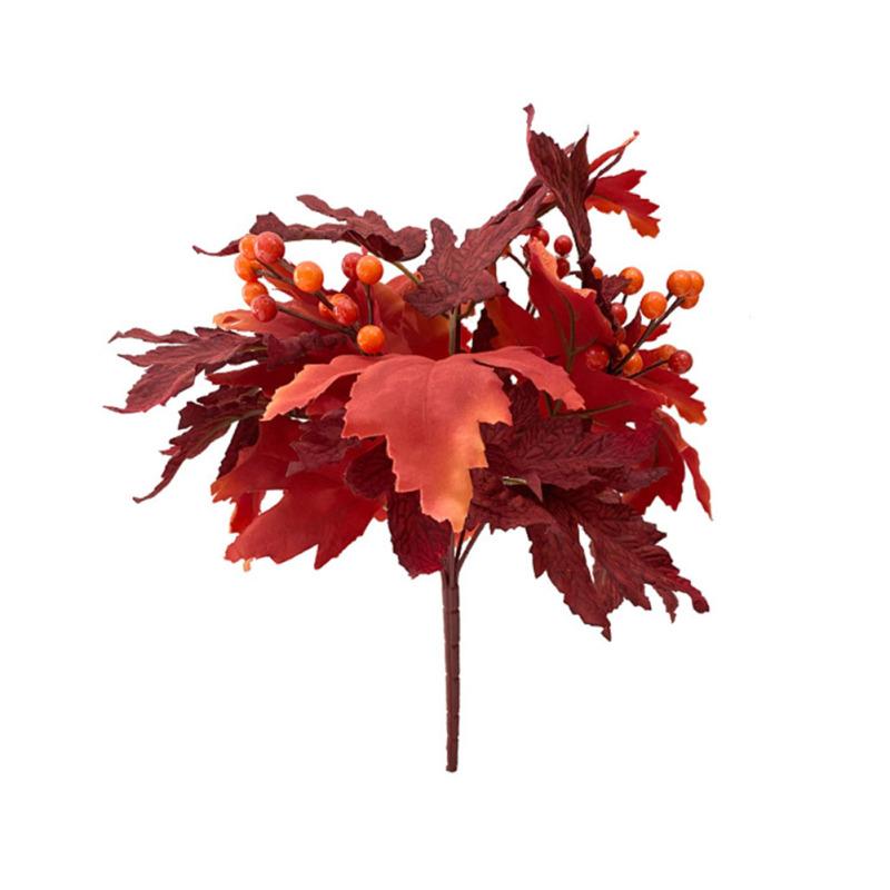 Artificial Maple Leaf Shrubs Simulation Fake Autumn Plants For Halloween Thanksgiving Home