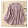 Versatile Women's Seven-Sleeve Cotton Linen Summer Blouse