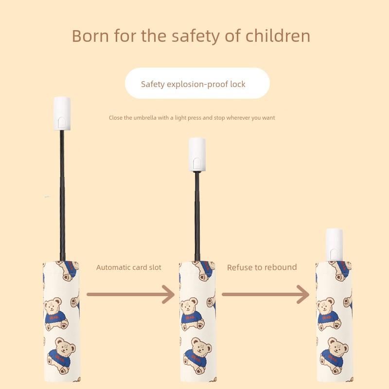 Safety Children's Umbrella Girls Primary School Students Foldable Girl Cute Child Automatic Children's Umbrella Boys School Commute Umbrella