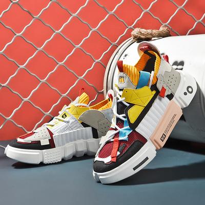 2025Scarpe da Uomo Sneakers Coppia High Top Piatte con Lacci Scarpe Korean Dad Trend Patchwork Rete Traspirante Scarpe Vulcanizzate