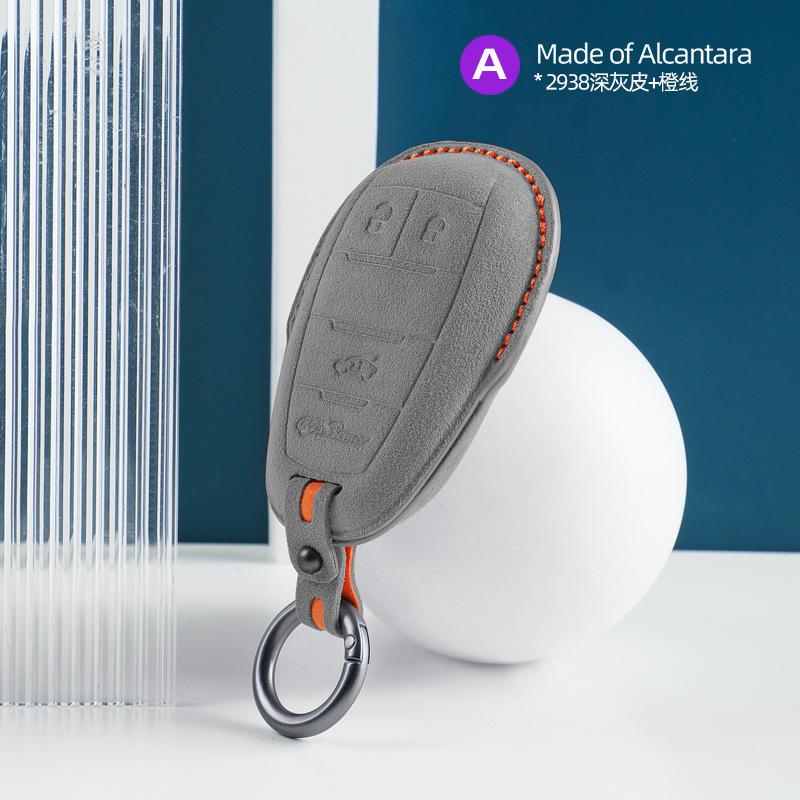 Alcantara Suede Car Key Case Cover Shell For Alfa Romeo Giulia Stelvio Mito Giulietta Brera 4C 159 Gta 147 156 Mito 166 Gt Jtd