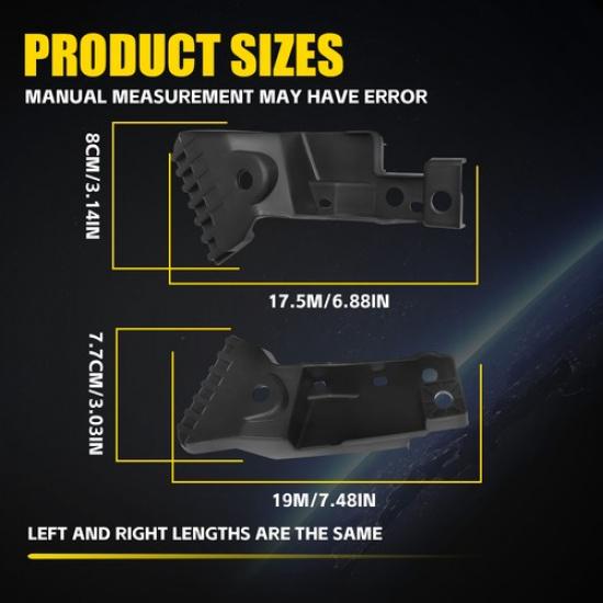 Bumper Fit Support 2017 Honda HR-V Front 2018 2016 Grille Side Bracket LH+RH 2X