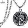 Xiweier Gothic Punk Hip Hop Round Pendant Necklace