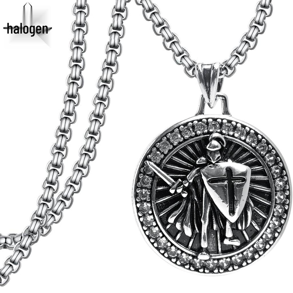 Xiweier Gothic Punk Hip Hop Round Pendant Necklace