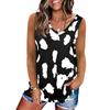 Women's Fashion Summer Leopard Print Loose Round Neck Sleeveless Vest Tops