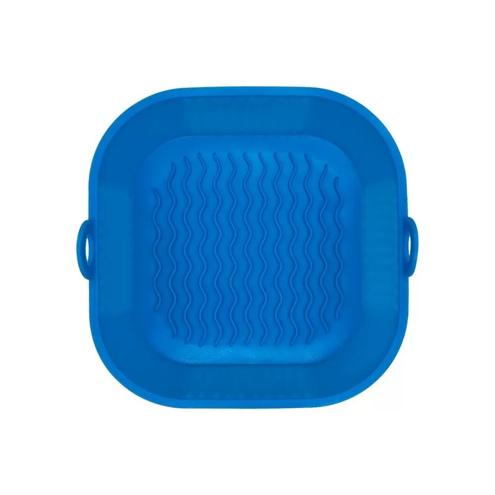 Silikon Air Fryer Grytebrett Mat Trygg Gjenbrukbar Firkantet BBQ Grillplate Airfryer Ovn Bakeform Kurvpanne for kjøkken