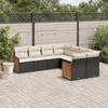 VidaXL Garden Lounge Set with Cushions 8 Pcs, Patio Sofas, Furniture Set, Outdoor Terrace Furniture, Black 3260635