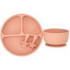 4Pcs/Set Silicone Baby Feeding Bowl BPA Free Waterproof Solid Color Dinner Plate With Sucker