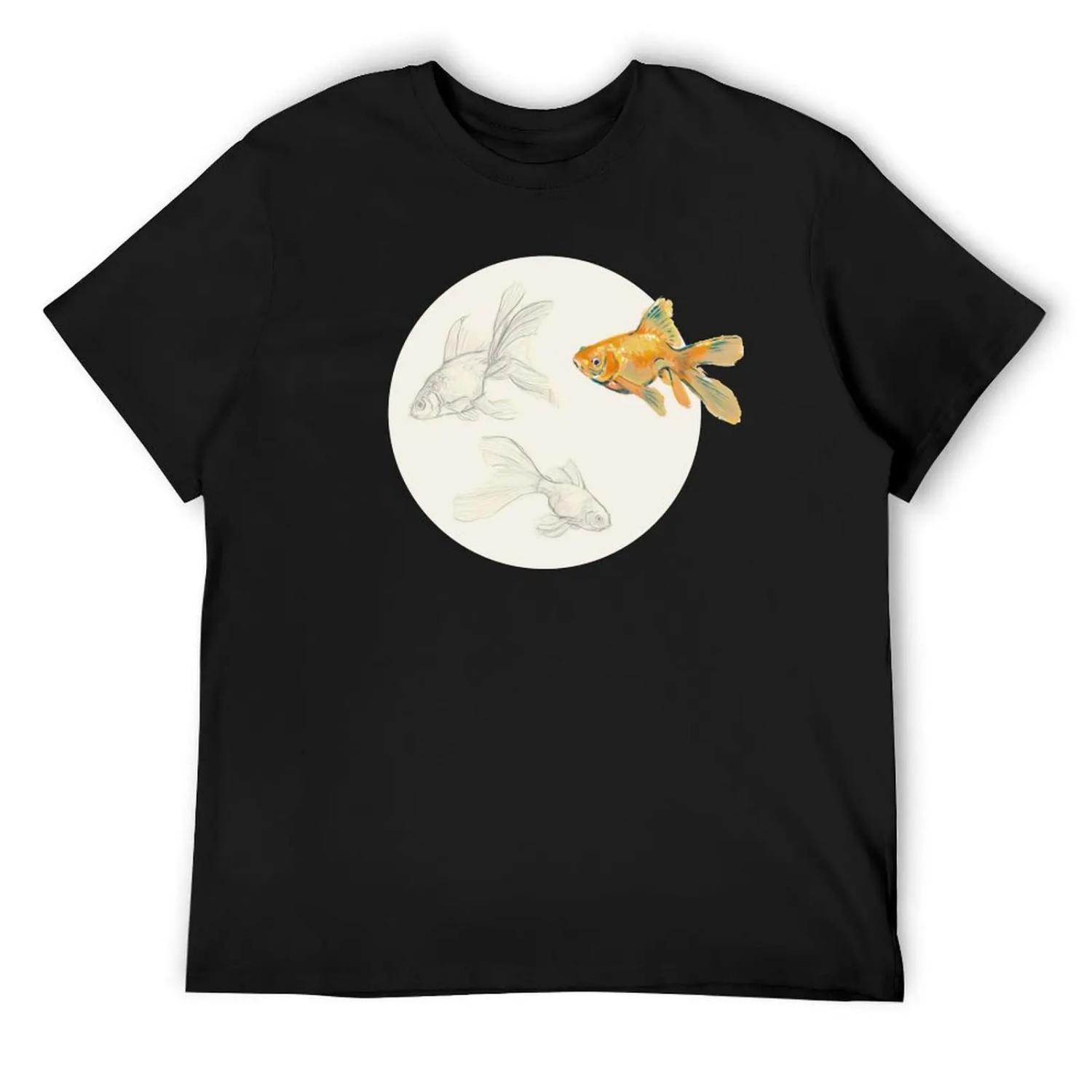 

Goldfish sketches T-Shirt oversized quick drying shirts graphic affliction shirts mens t shirt XXXXXL різнокольоровий