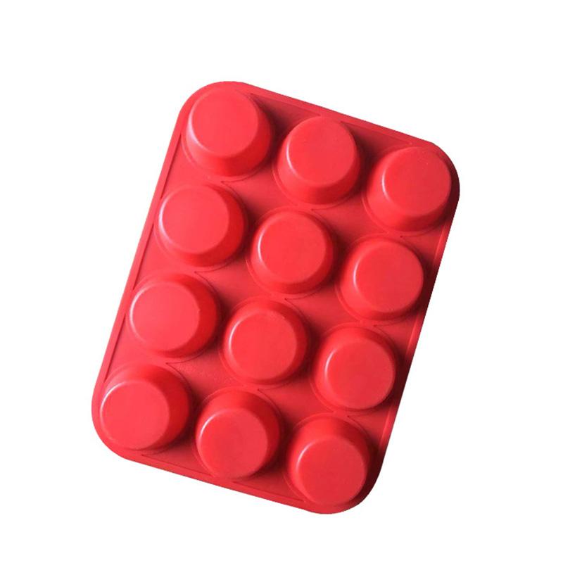 12 Holes Cupcakes Mold Muffin Cupcake Silicone Mold Non Stick Soap Chocolate Muffin Baking Pan Silicone Cake Mold Baking Tools