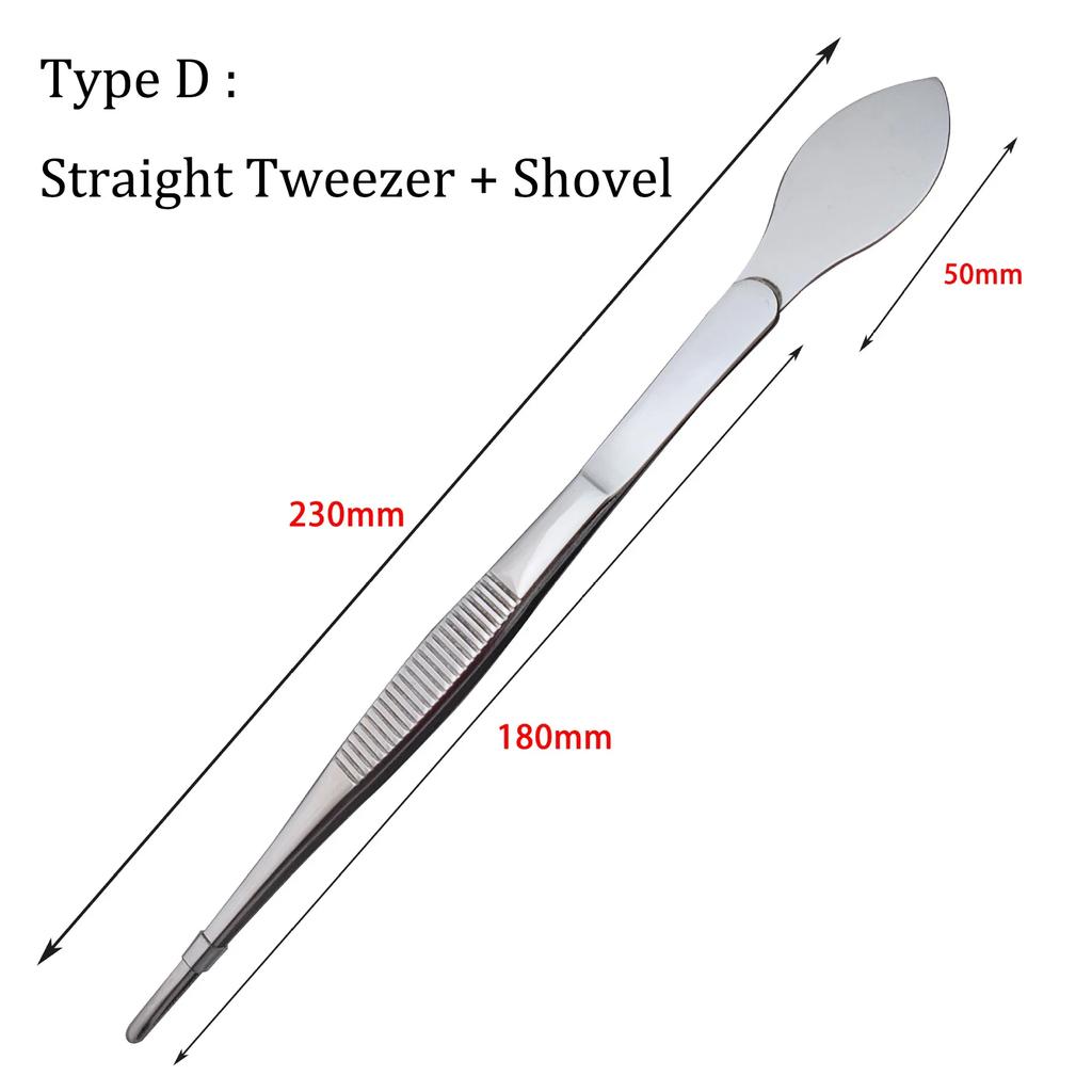 2-in-1  304 Stainless Steel Root Rake with Bonsai Tweezers with Ergonomical Handle Soil Farming Tool for Succulents Crafting