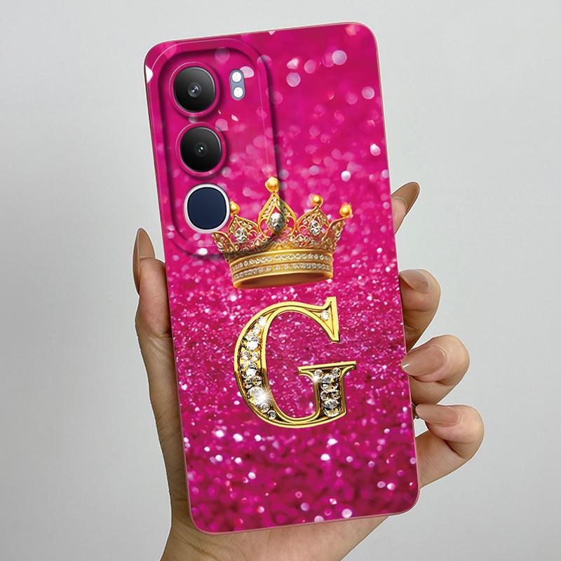 Pro Vivo Y19s 4G Pouzdro Koruna Počáteční Písmeno Měkký Silikonový Ochranný Zadní Kryt Pro Vivo V2419 Coque pro VivoY19S Y 19 s Fundas