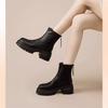 Height-increasing platform short boots women's 2025 new rear zipper thick heel super thin boots elastic boots British Martin boots