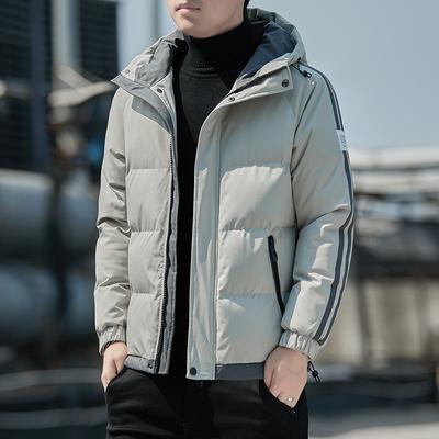 Baumwollmantel für Herren im Herbst und Winter, neuer trendiger, gutaussehender, großer Größe, verdickter und warmer Herren-Baumwollmantel mit Kapuze, Jacke für Herren