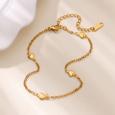 Tiny Heart Stainless Steel Anklet Gold Color Anti Fading Foot Anklets Bracelet Summer Beach Accessories Vintage Jewelry Gifts
