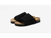 Ruizu Men's Cork Slippers: Trendy Frosted Leather Flip Flops for Beach or Casual Wear.