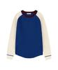 Siyajyu Sikn2176 Waffle Raglan Color Block Knit_Mix Blue