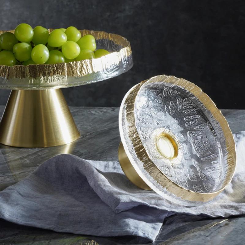 Högkvalitativ Hög Glasskål Frukt Stor Hushåll Vardagsrum Soffbord Fruktskål Hemdekoration Prydnader