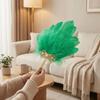 Gold Handle Feather Hand Fan Vintage Ornate Colorful Fluffy Feather Fan Faux Pearl Fairy Fan Chinese Style Fan