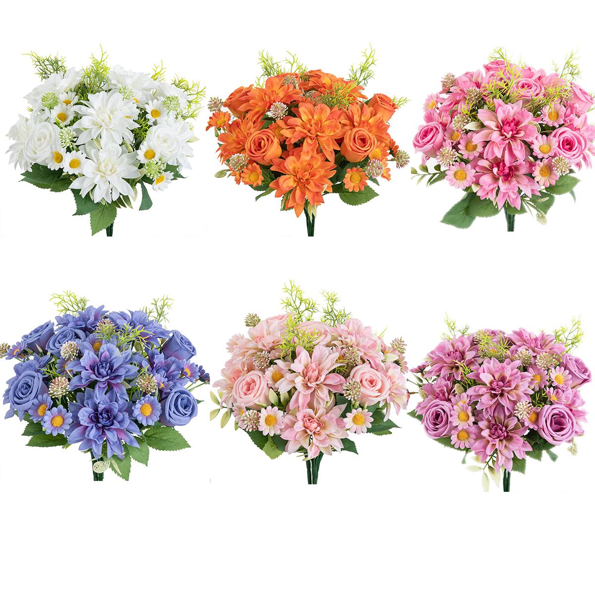 

Artificial Flowers Silk dahlia Rose Christmas wedding bridal bouquet Scrapbook Diy Gifts Home Garden wall Decoration Hot sales 1pieces