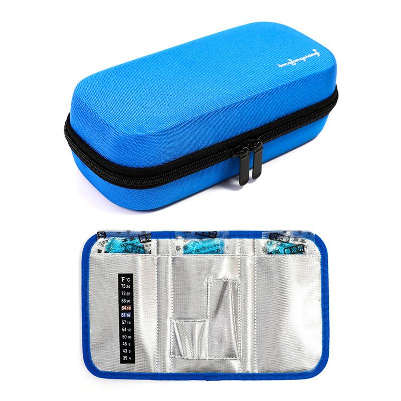 Portable Medical Cooling Protector Bag Zip Travel Pocket Drug Freezer Box Insulin Pen Medical Cooler Bag Carrying Case синий