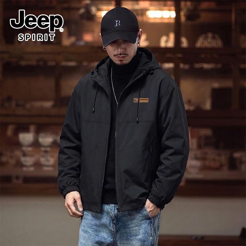 

JEEP SPIRIT Men s Three-Proof Hooded Outdoor Jacket M