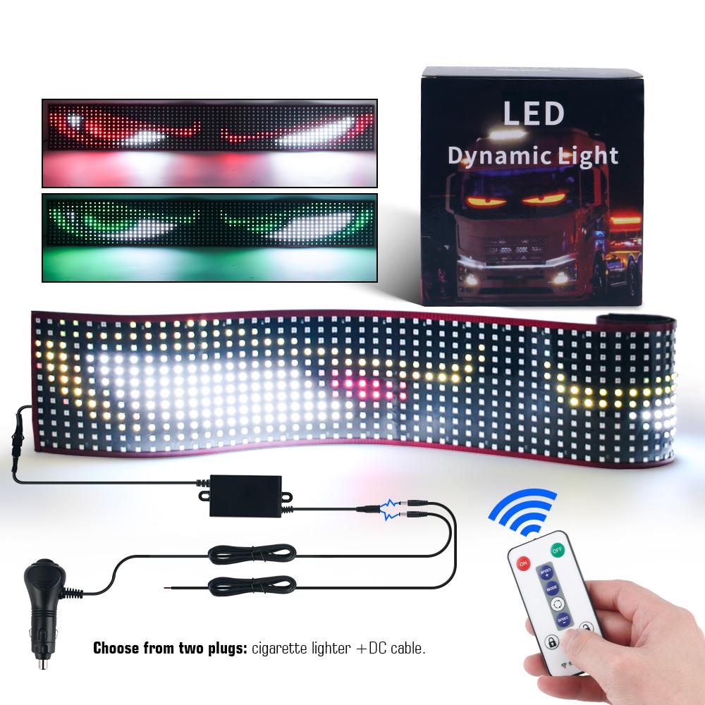 Truck Car Devil Eye LED Pixel Panel Light Matrix Pixel Panel Soft Foldable Lighting Scrolling for Truck Remote Control 12V 24V
